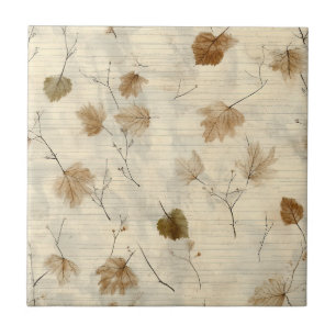 Timeless Botanical – Leaf in Warm Neutrals (10) Tile