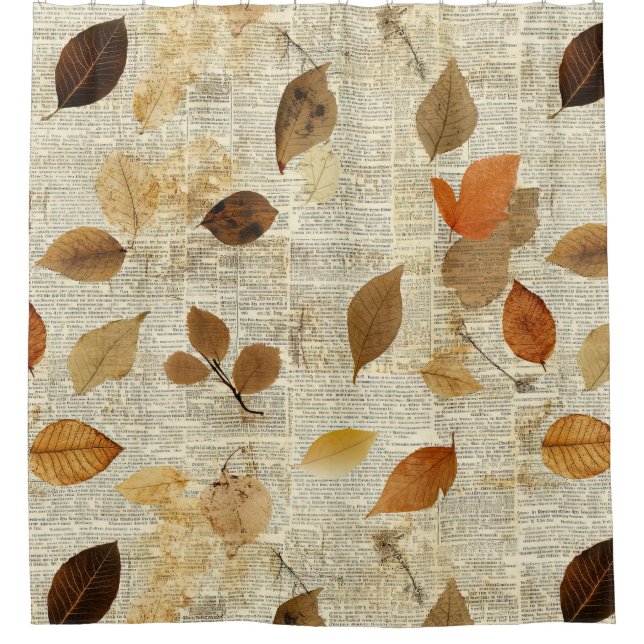 Timeless Botanical – Leaf in Warm Neutrals (11) Shower Curtain (Front)