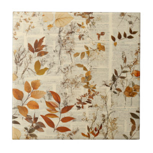 Timeless Botanical – Leaf in Warm Neutrals (3) Tile