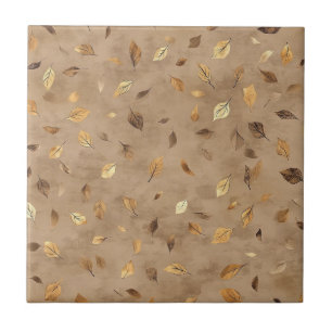 Timeless Botanical – Leaf in Warm Neutrals (4) Tile
