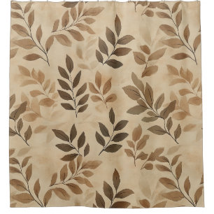 Timeless Botanical – Leaf in Warm Neutrals (5) Shower Curtain