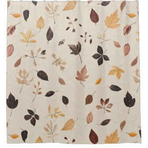 Timeless Botanical – Leaf in Warm Neutrals (8) Shower Curtain