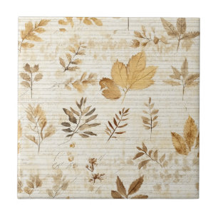 Timeless Botanical – Leaf in Warm Neutrals (9) Tile