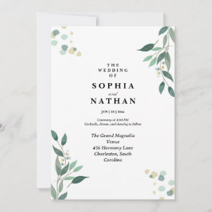 Timeless Botanical Wedding Invitation Classic 