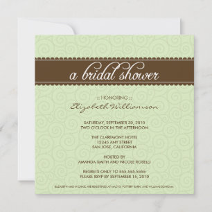 Timeless Bridal Shower Invite (sage/chocolate)