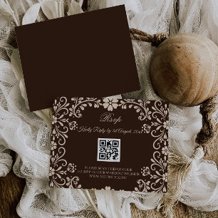 Timeless Brown Beige Wedding Rsvp Enclosure Card
