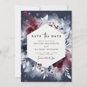Timeless Burgundy Wedding Save The Date