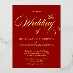 Timeless Calligraphy Classic Wedding Invitation