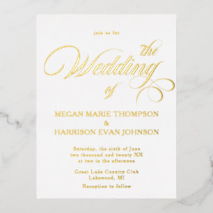 Timeless Calligraphy Classic Wedding Invitation