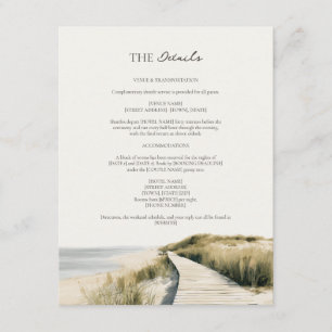 Timeless Cape Cod Boardwalk Coast Wedding Details Enclosure Card