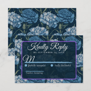 Timeless Carnation Flower Botanical Wedding RSVP Card
