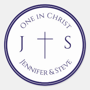 Timeless Catholic Monogrammed Classic Round Sticker