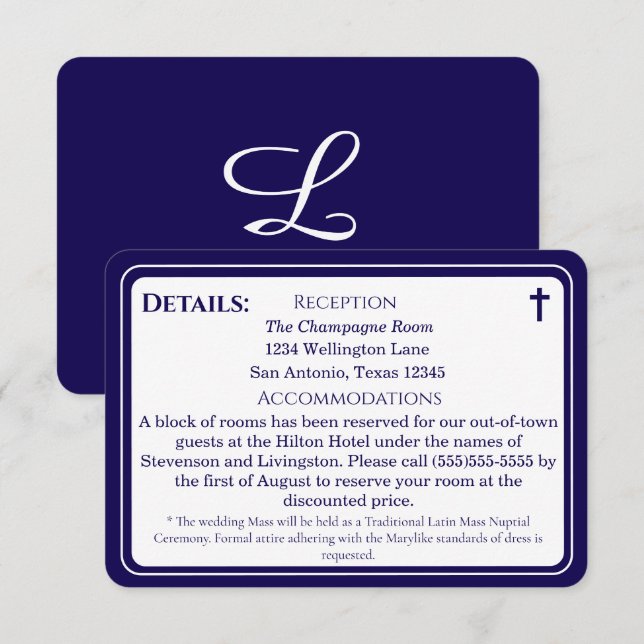 Timeless Catholic Monogrammed Enclosure Card (Front/Back)