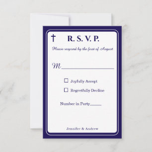 Timeless Catholic Monogrammed Response Card