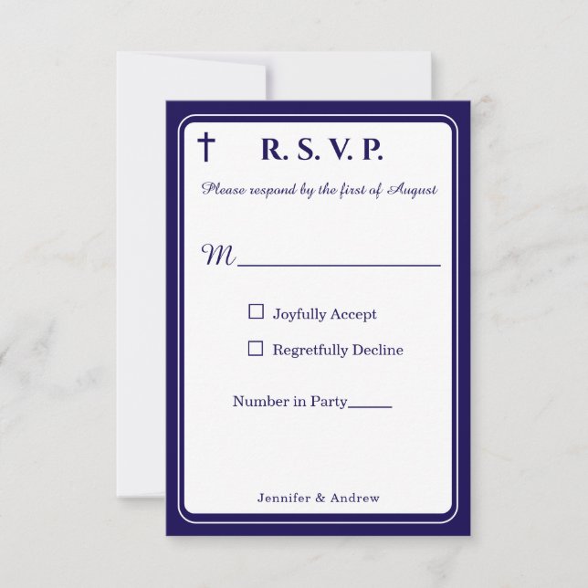 Timeless Catholic Monogrammed Response Card (Front)