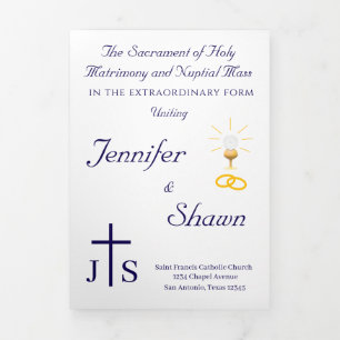 Timeless Catholic Monogrammed Trifold Program