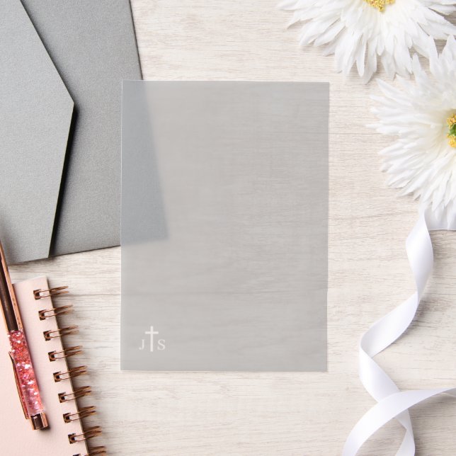 Timeless Catholic Monogrammed Wedding  Vellum Invitations (Wedding)