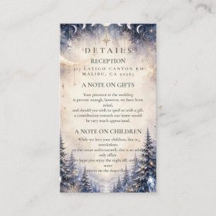 Timeless Celestial Winter Wedding Enclosure Card