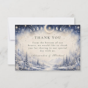 Timeless Celestial Winter Wedding Thank You Card