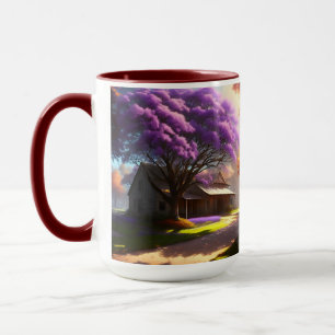"Timeless Charm: Farmhouse and the Old Jacaranda  Mug
