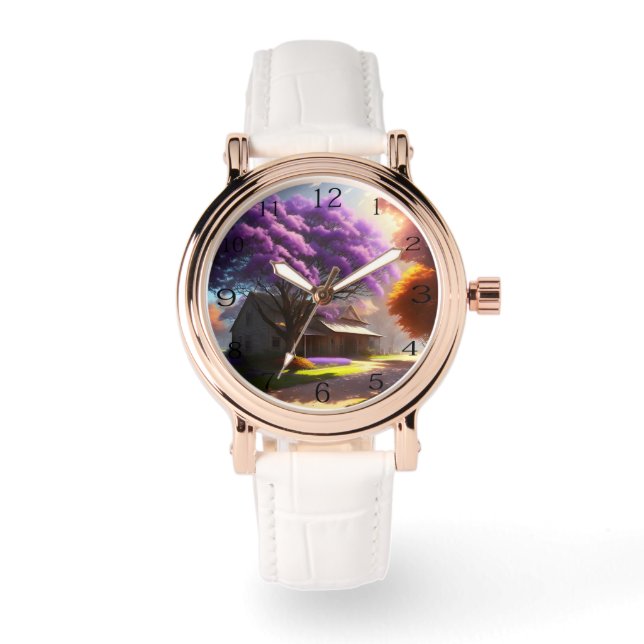 Timeless Charm: Rustic Farmhouse and Old Jacaranda Watch (Front)