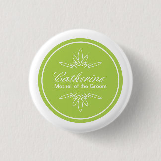 Timeless Charm Wedding Party Name Button - Celery