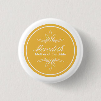 Timeless Charm Wedding Party Name Button - Honey