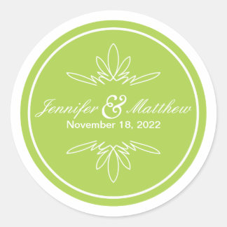 Timeless Charm Wedding Stickers - Celery