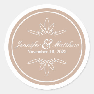 Timeless Charm Wedding Stickers - Dune