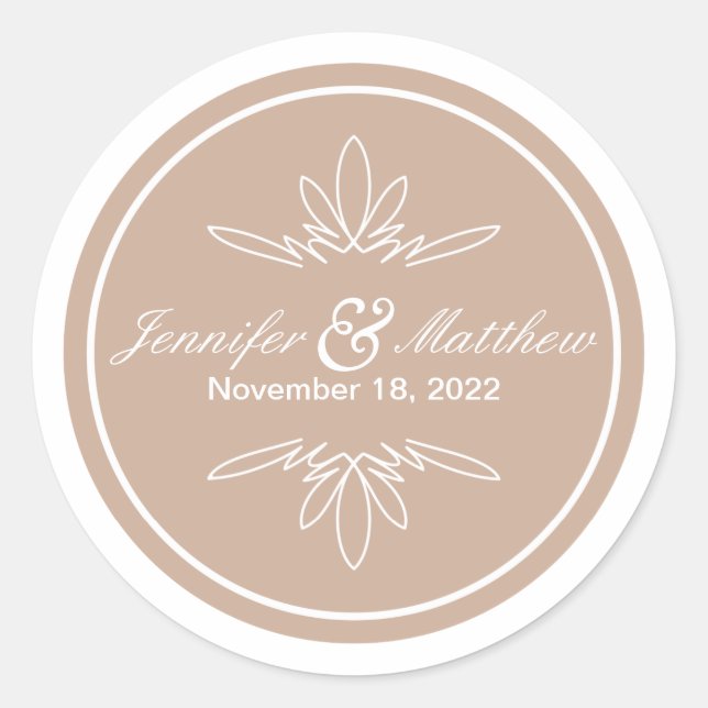 Timeless Charm Wedding Stickers - Dune (Front)
