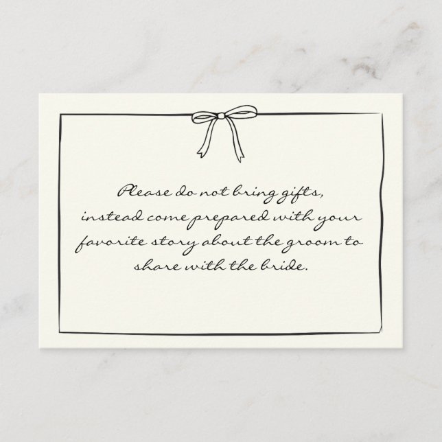 Timeless Chic Coquette Bow Bridal Shower Brunch  Enclosure Card (Front)