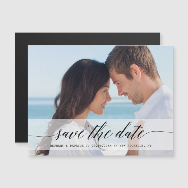 Timeless Chic Save the Date Photo Announcement (Front/Back)