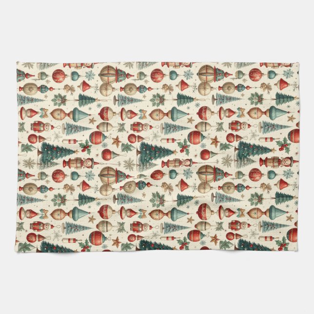 Timeless Christmas Toys Tea Towel (Horizontal)