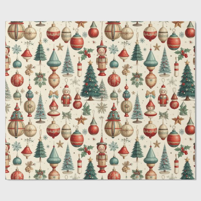 Timeless Christmas Toys Wrapping Paper (Flat)