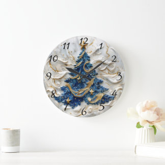 Timeless Christmas Tree Large Clock