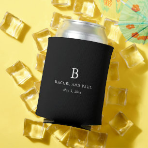 Timeless Classic Formal Monogram Wedding Can Cooler