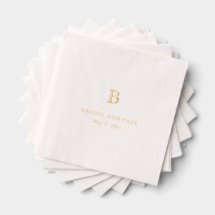 Timeless Classic Formal Monogram Wedding Foil Napkins
