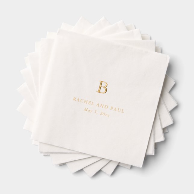 Timeless Classic Formal Monogram Wedding Foil Napkins (Insitu (Stacked))