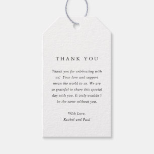 Timeless Classic Formal Wedding Gift Tags
