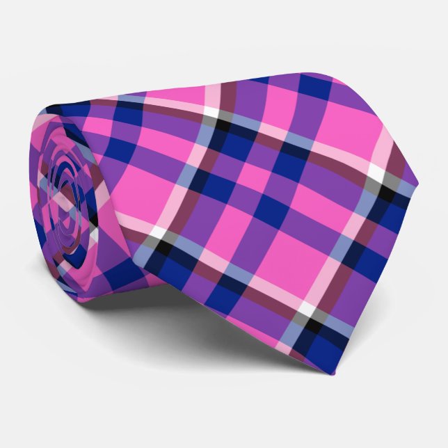 Timeless Classic Plaid Tartan Pattern  Tie (Rolled)