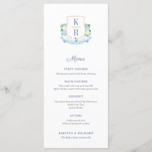 Timeless Coastal Monogram Individual Place Names Menu