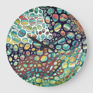 Timeless Colorful Pebbles Original Artwork Large Clock