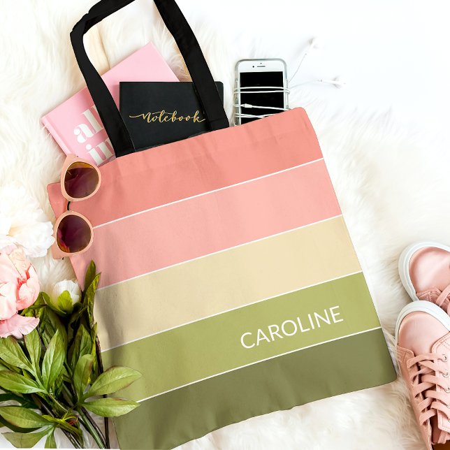 Timeless Colorful Summer Stripes Art Pattern Tote Bag (Creator Uploaded)