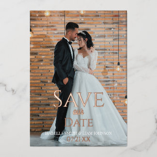 Timeless Copper Type Wedding Photo Save Our Date