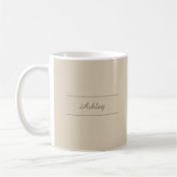 Timeless - Cream Tan Name Mug
