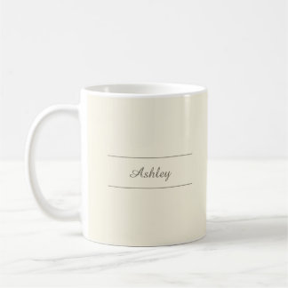 Timeless - Cream White Name Mug