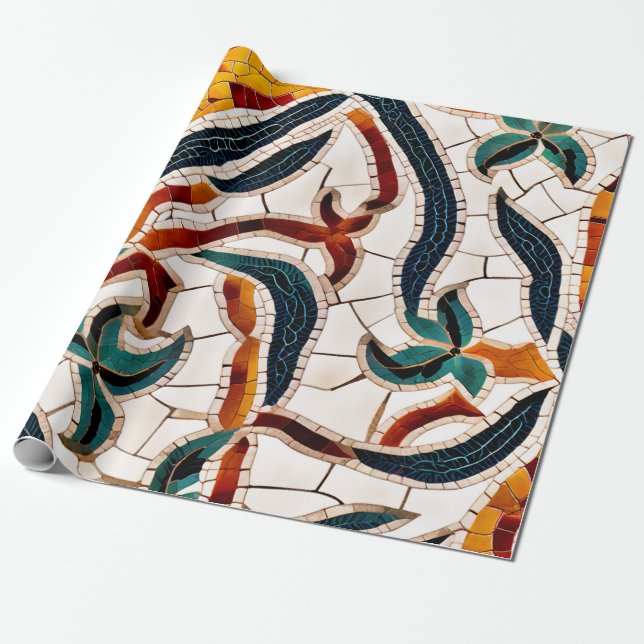 Timeless Crystal Mosaic Wrapping Paper (Unrolled)