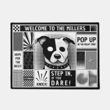 Timeless customisable bento grid pop art design bw