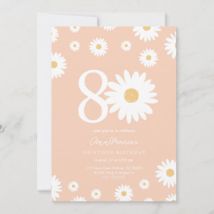 Timeless Daisy Milestone Eighty Birthday Invitation