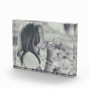 Timeless Dandelion Moment – Black & White Photo Block